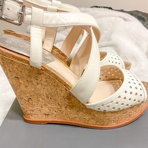 Vince Camuto white wedges